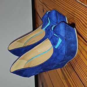 Women's Size 7, Royal Blue, Platform Wedge